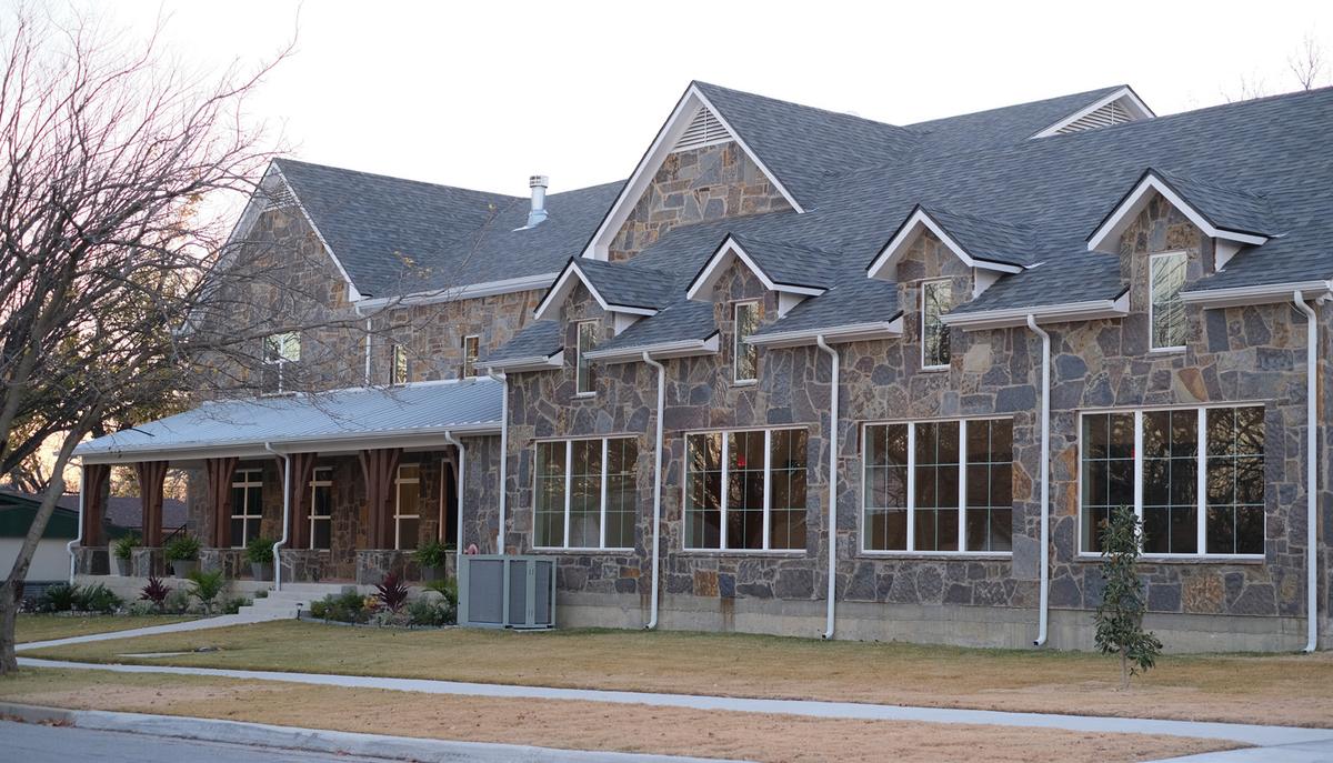 The Victory Men's Home, a two-story stone building in Fort Worth.